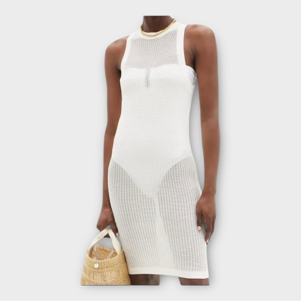 SOLID & STRIPED The Carson Technical Mesh Coverup Sundress in Ivory Size XS